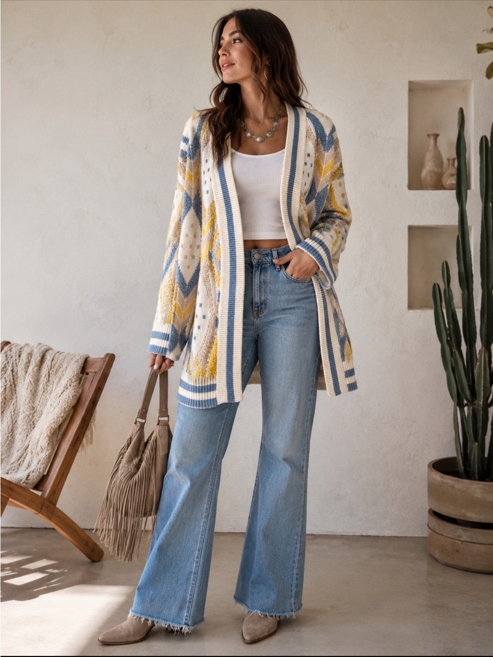 Gorgeous Vintage Textured Chunky Oversized Cardigan Sweater